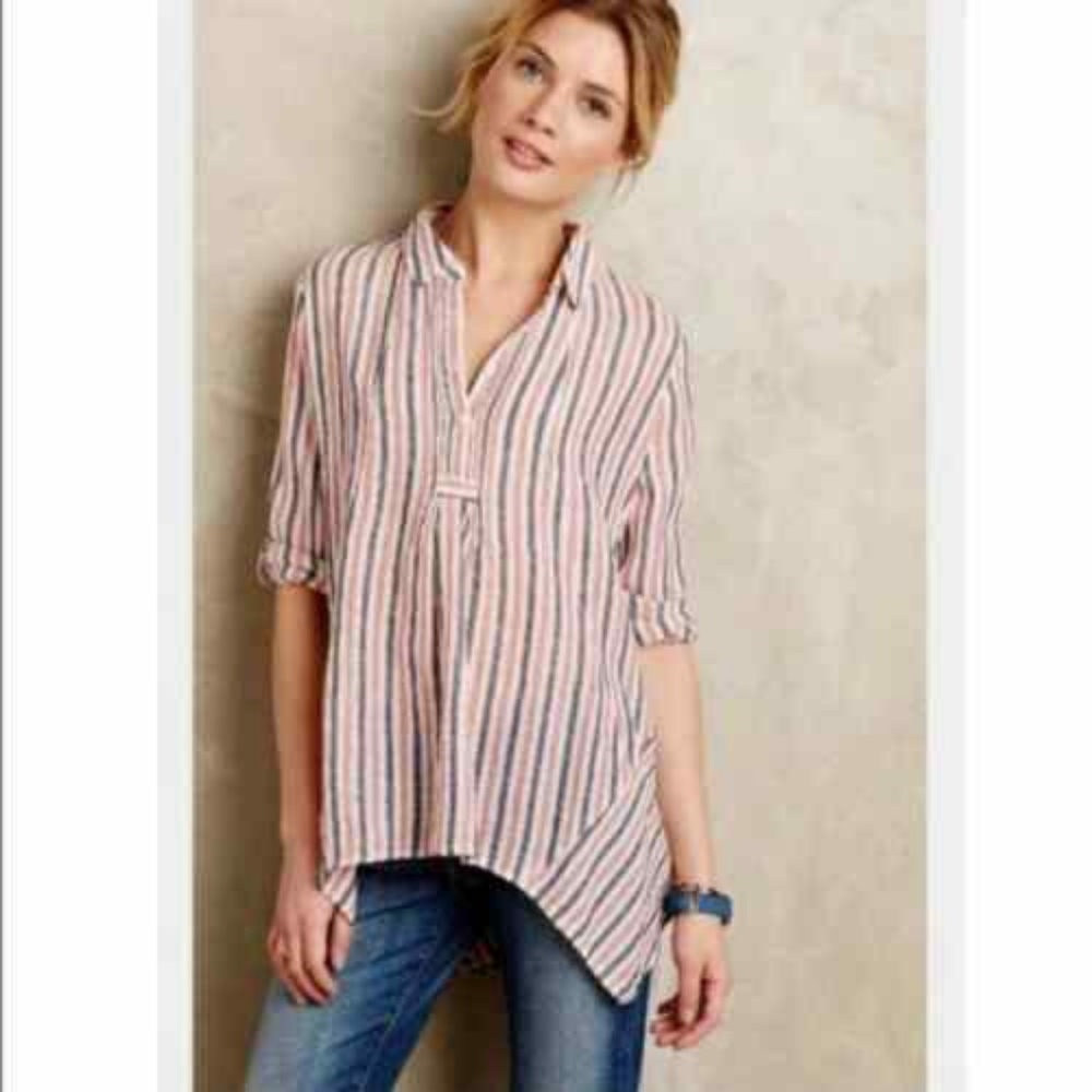 Anthropolgie Isabella Sinclair striped linen top, XS